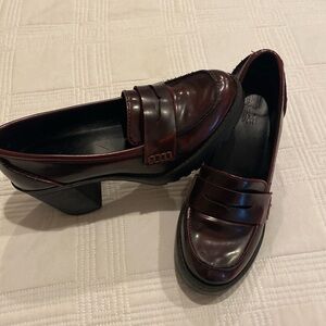 Police by MojoMoxy chunky brown Penny Loafers size 8 M Gently Loved